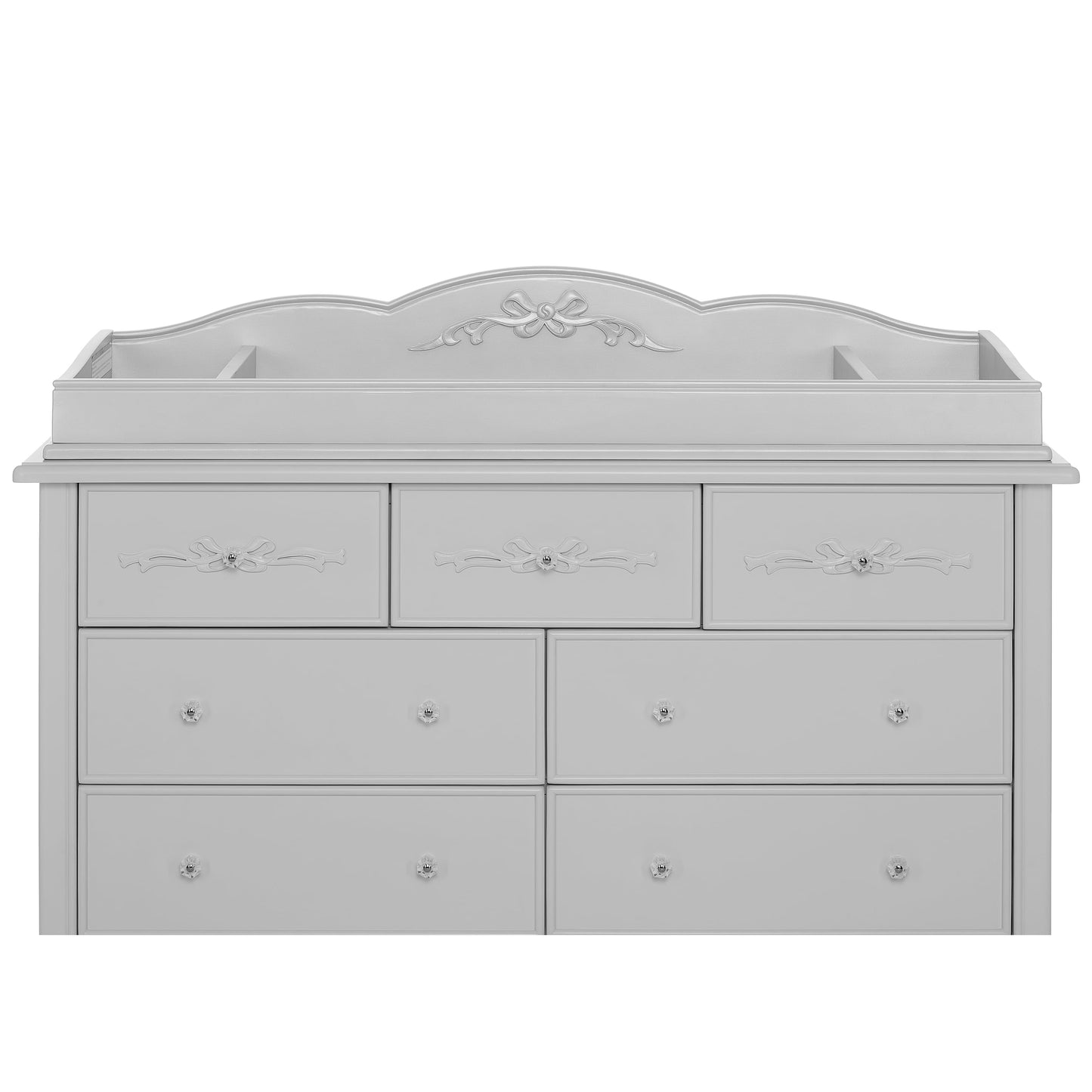 Evolur Aurora Change Tray I Lasting Quality I Intricate Ribbon Bow Scrollwork, Silver Mist