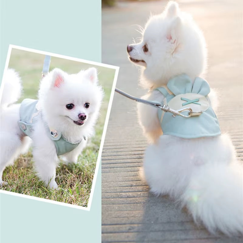 Cute Pet Chest Strap Breathable Dog Walking Rope for Small Dogs Pomeranian Corgi Pet Vest Harness Rope Pet Dog Harness Leash Set