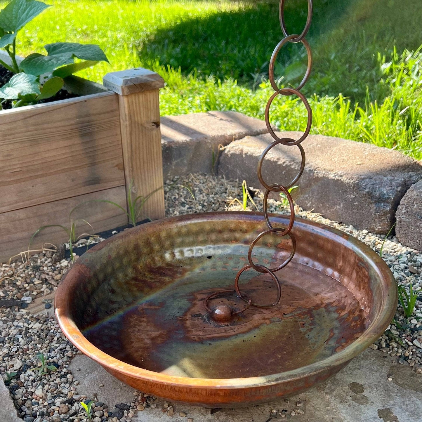 Rain Chain Receptacle - Flamed Finish