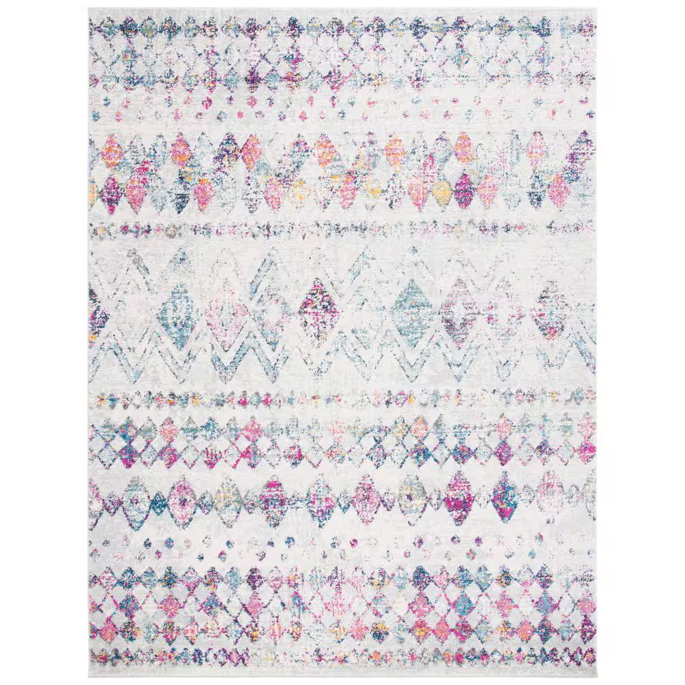 Madison Ivory/Fuchsia 5 Ft. X 8 Ft. Geometric Area Rug