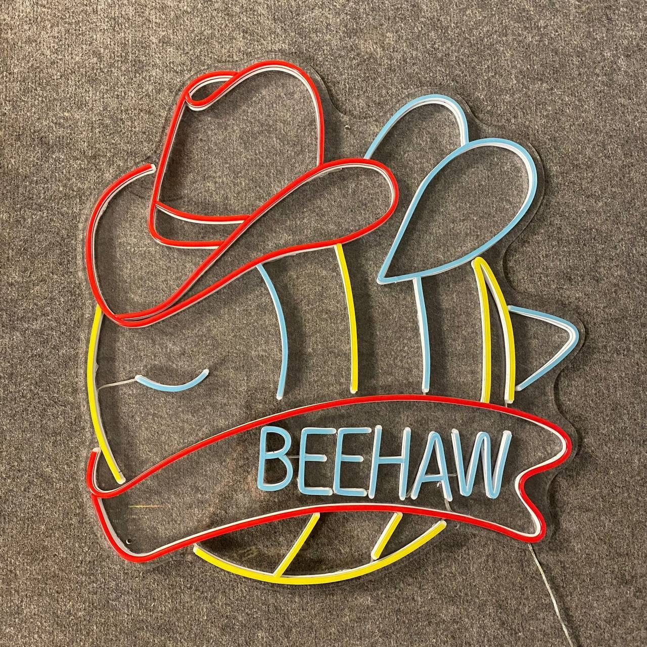 Bee Hat Cowboy Neon Sign, Cowboy Lover Gifts, Bee LED Sign