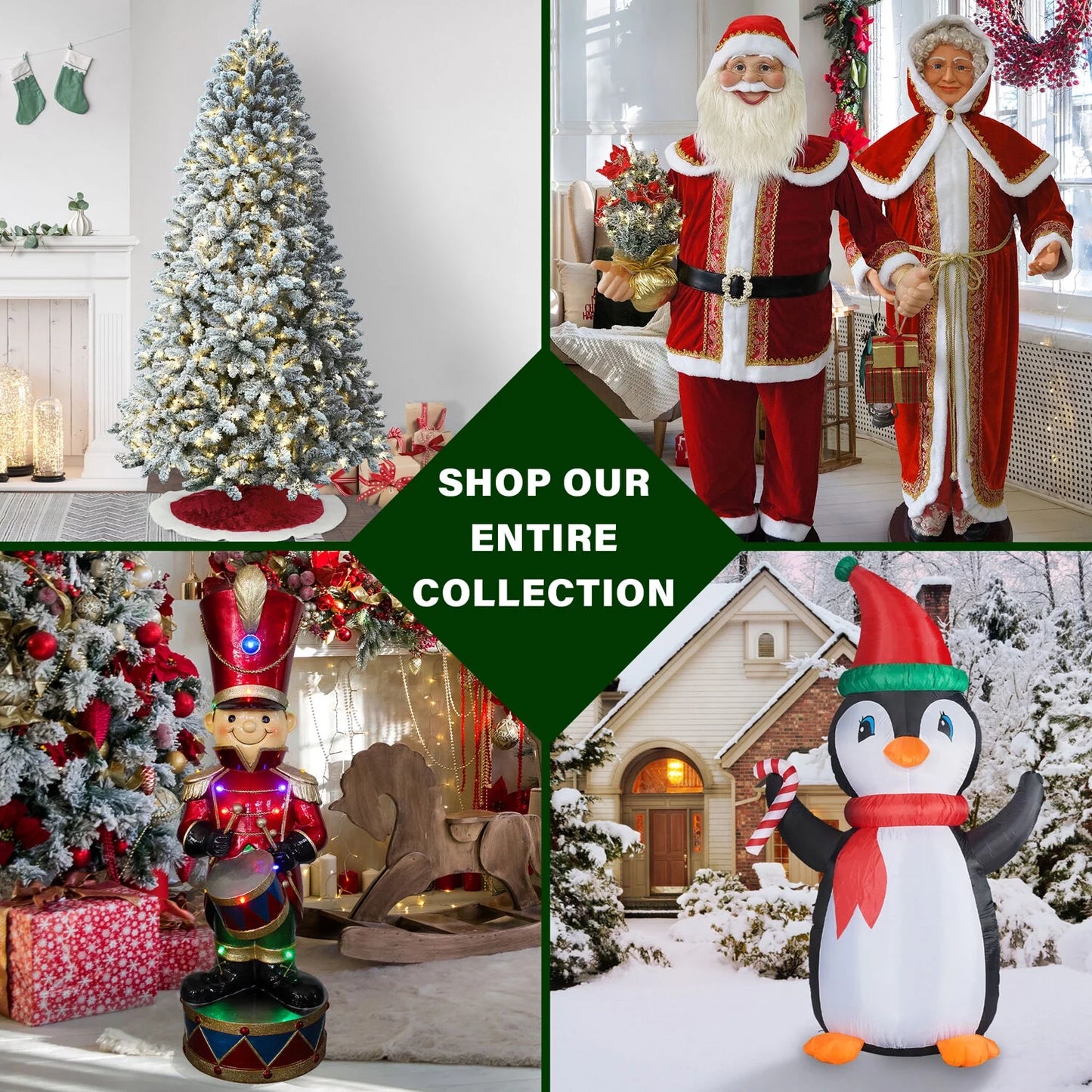 5.0-Foot Snowy Pine Flocked Slim Christmas Tree, No Lights, FFSN050-0SN
