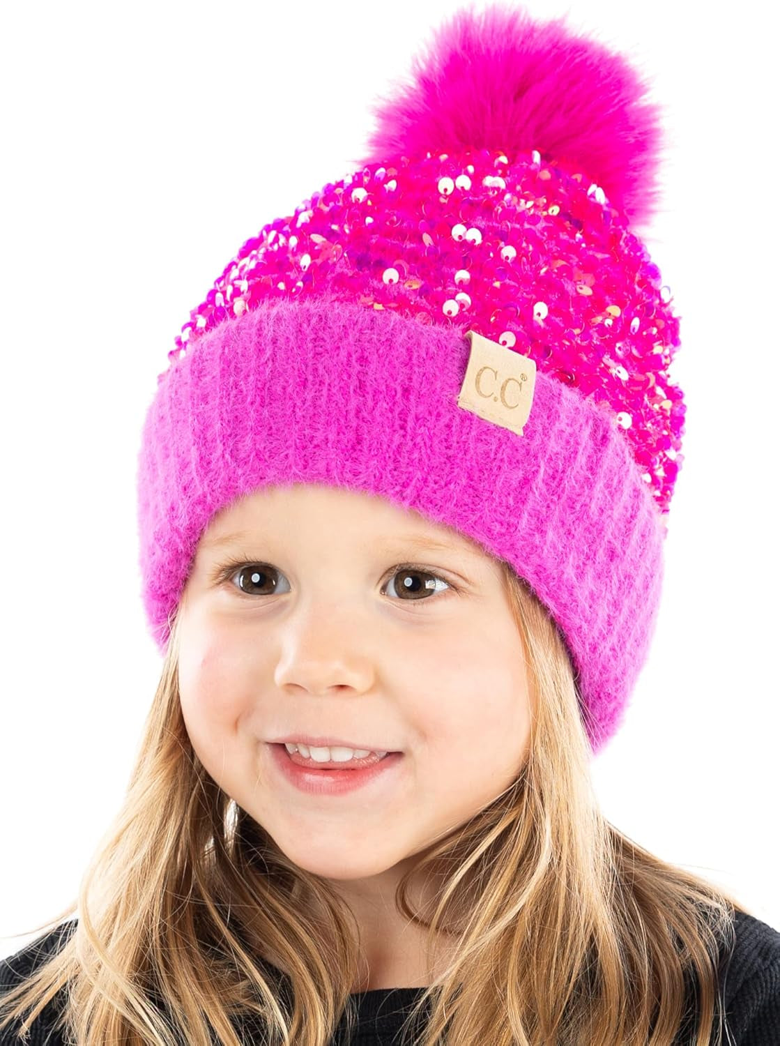 Cozy Toddler Cable Knit Pom Beanie - Warm Winter Hat for Kids