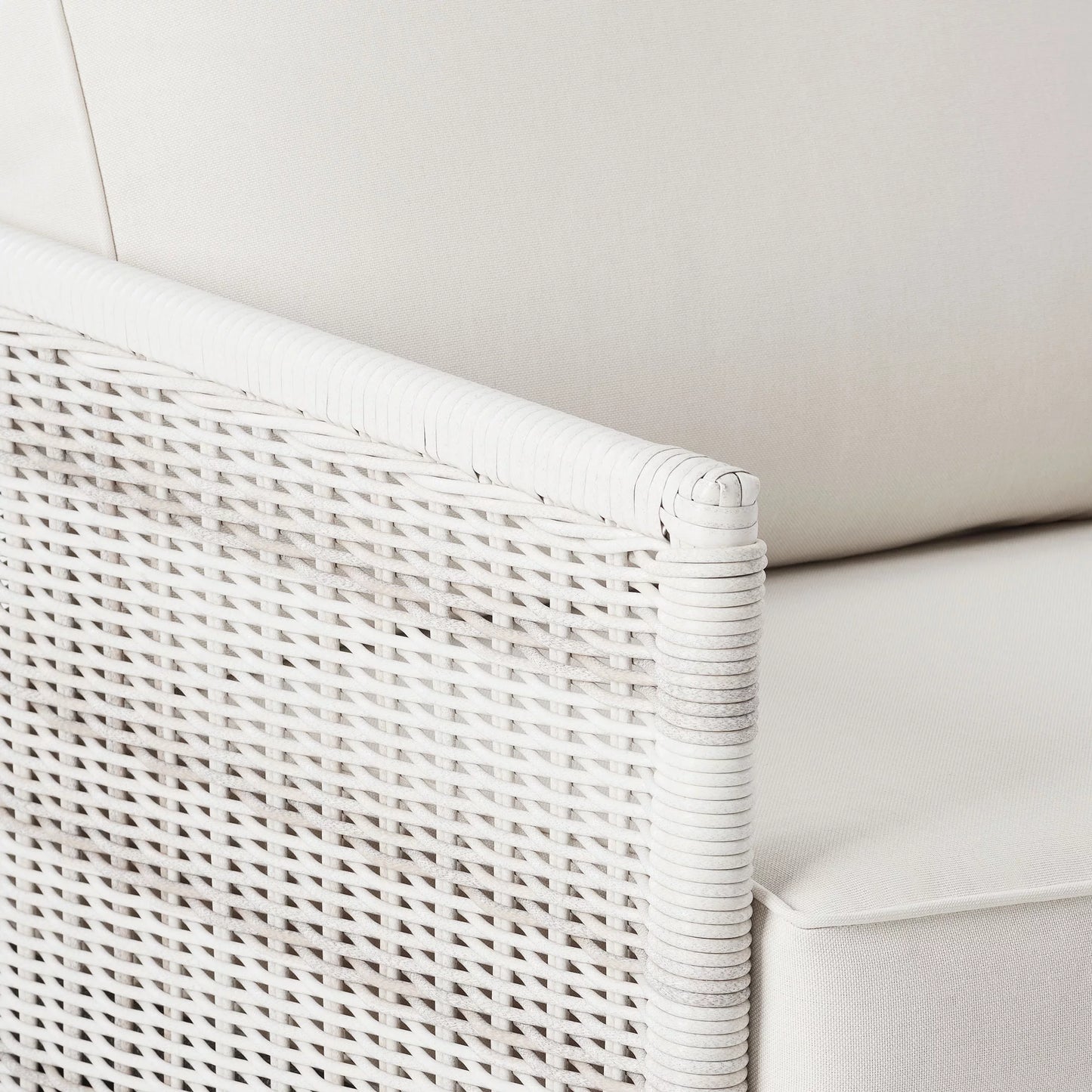 Paige Outdoor Wicker Stationary Lounge Chairs, Set of 2, White