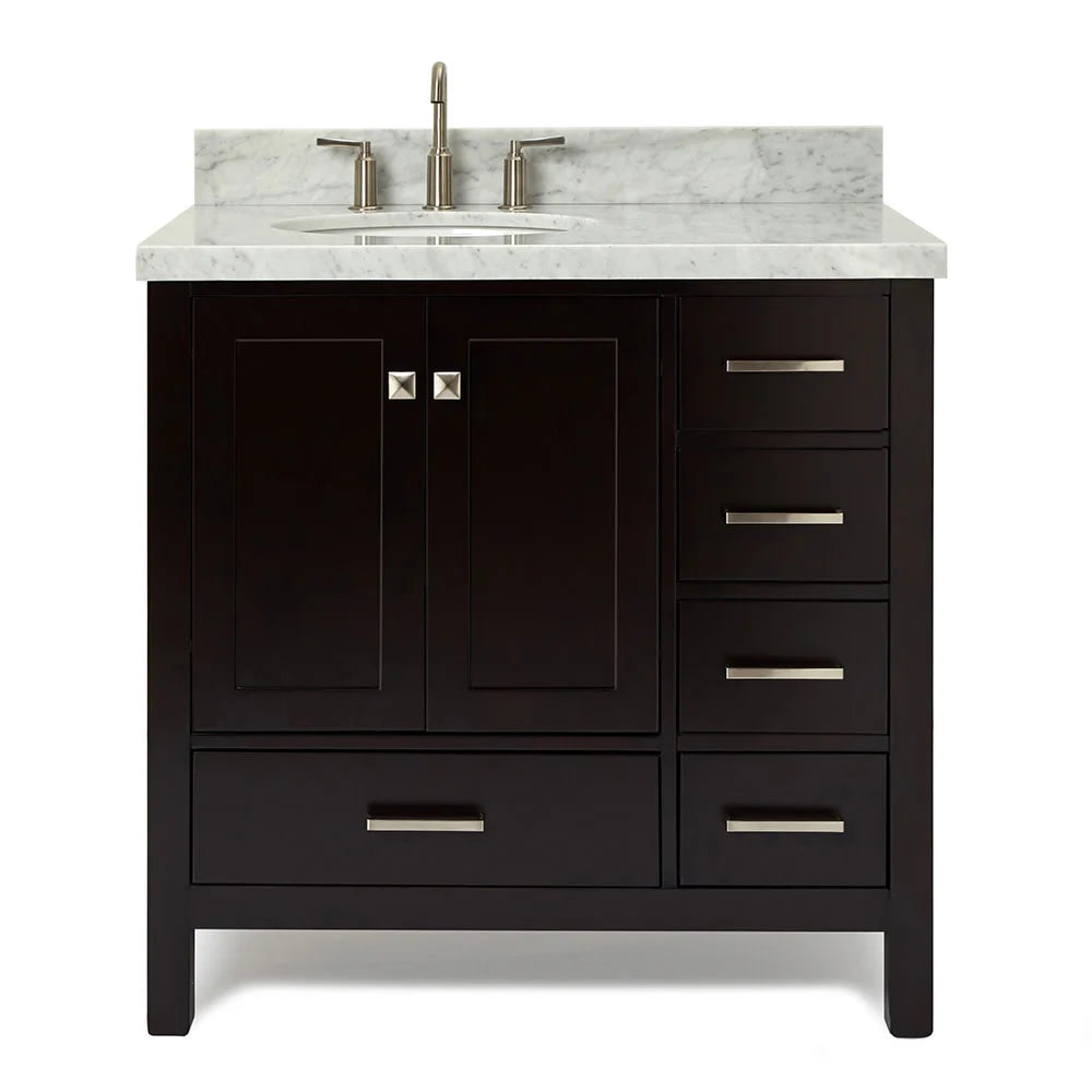 A037S-L-Vo Cambridge 37" Free Standing Single Basin Vanity Set - Brown