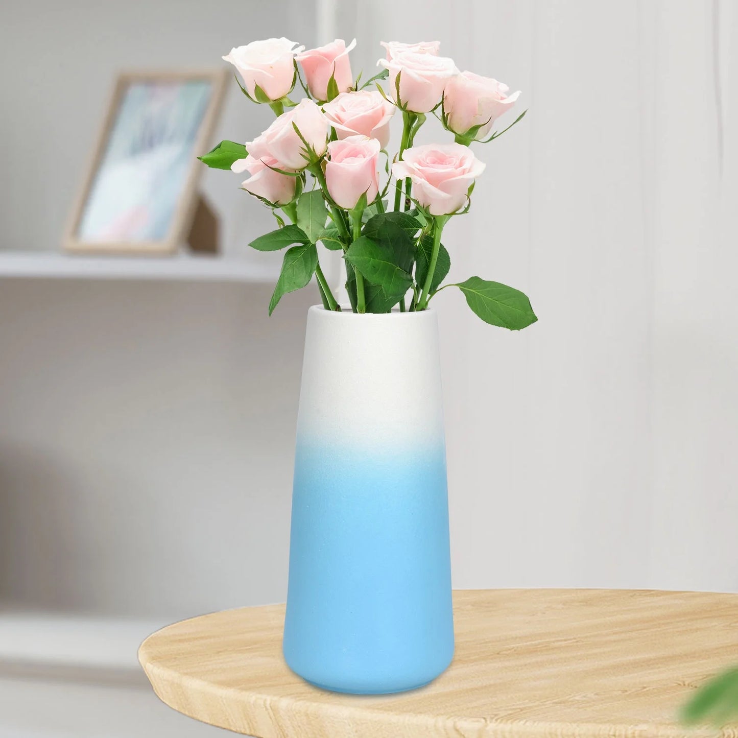 Ceramic Vase - Flower Vase Minimalism Style for Modern Table Shelf Home Decor, Fit for Fireplace Bedroom Kitchen Living Room Centerpieces Office Desk