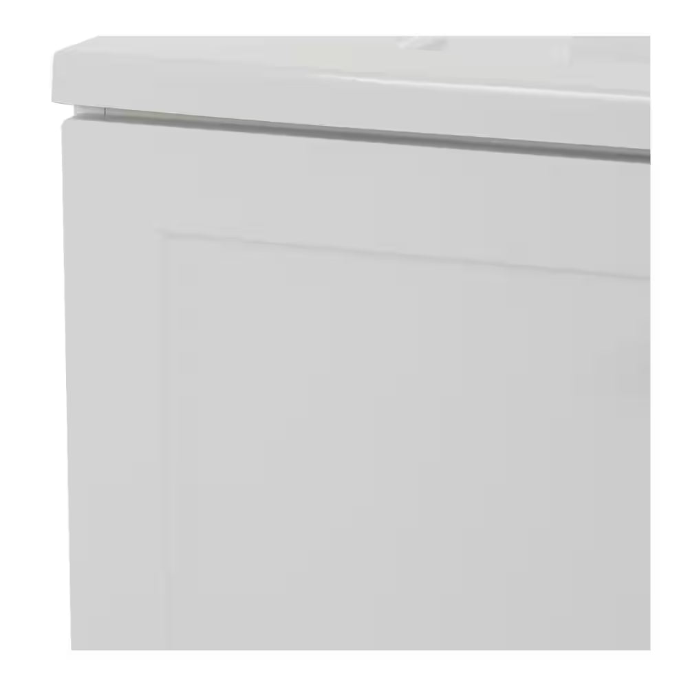 Lancaster 61 In. Double Sink White Bath Vanity with White Cultured Marble Top (Assembled)