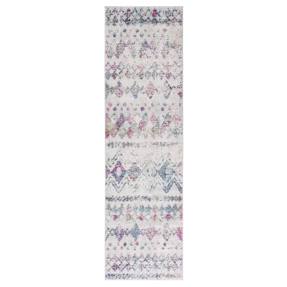 Madison Ivory/Fuchsia 5 Ft. X 8 Ft. Geometric Area Rug