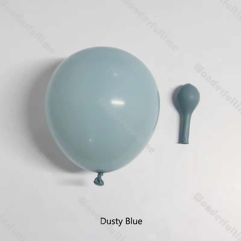 5/10/12/18Inch Doubled Dusty Blue Grey White Sand Balloons Boho Farm Theme Birthday Boy Decorations Custom Balloons Garland Arch