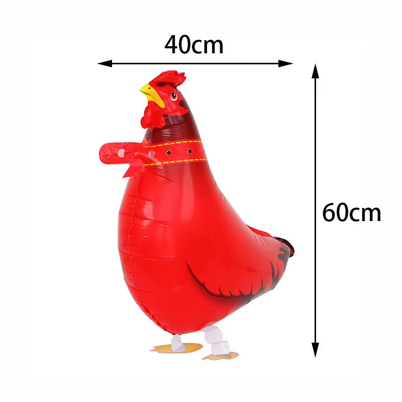 6Pcs Cute Duck Walking Balloons Farm Animal Foil Baloons Baby Farm Party Walking Ballon for Kids Boy Birthday Party Favor