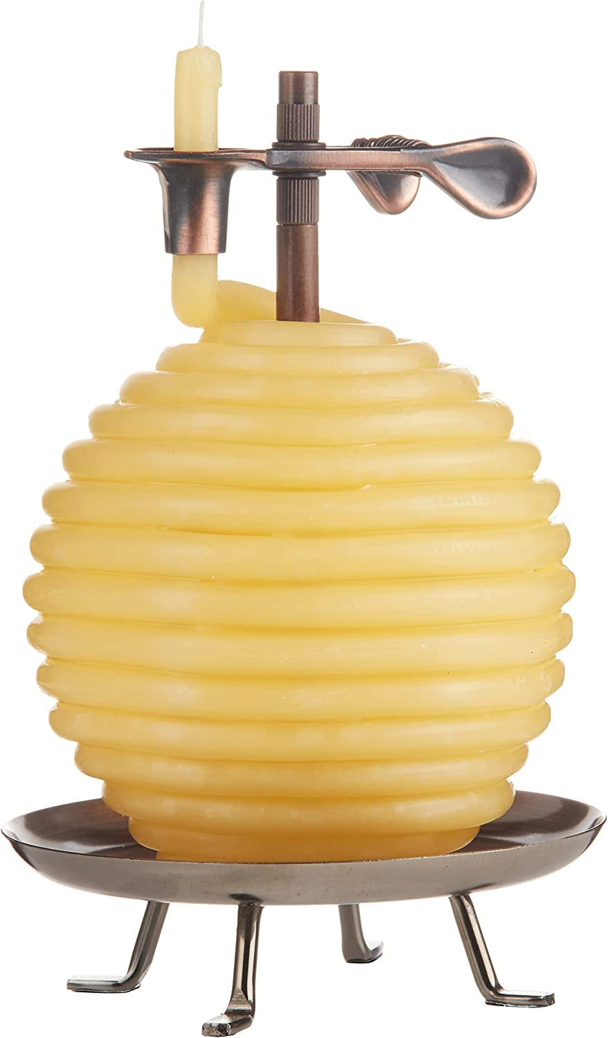 60-Hour round Candle, Eco-Friendly Natural Beeswax with Cotton Wick,Yellow