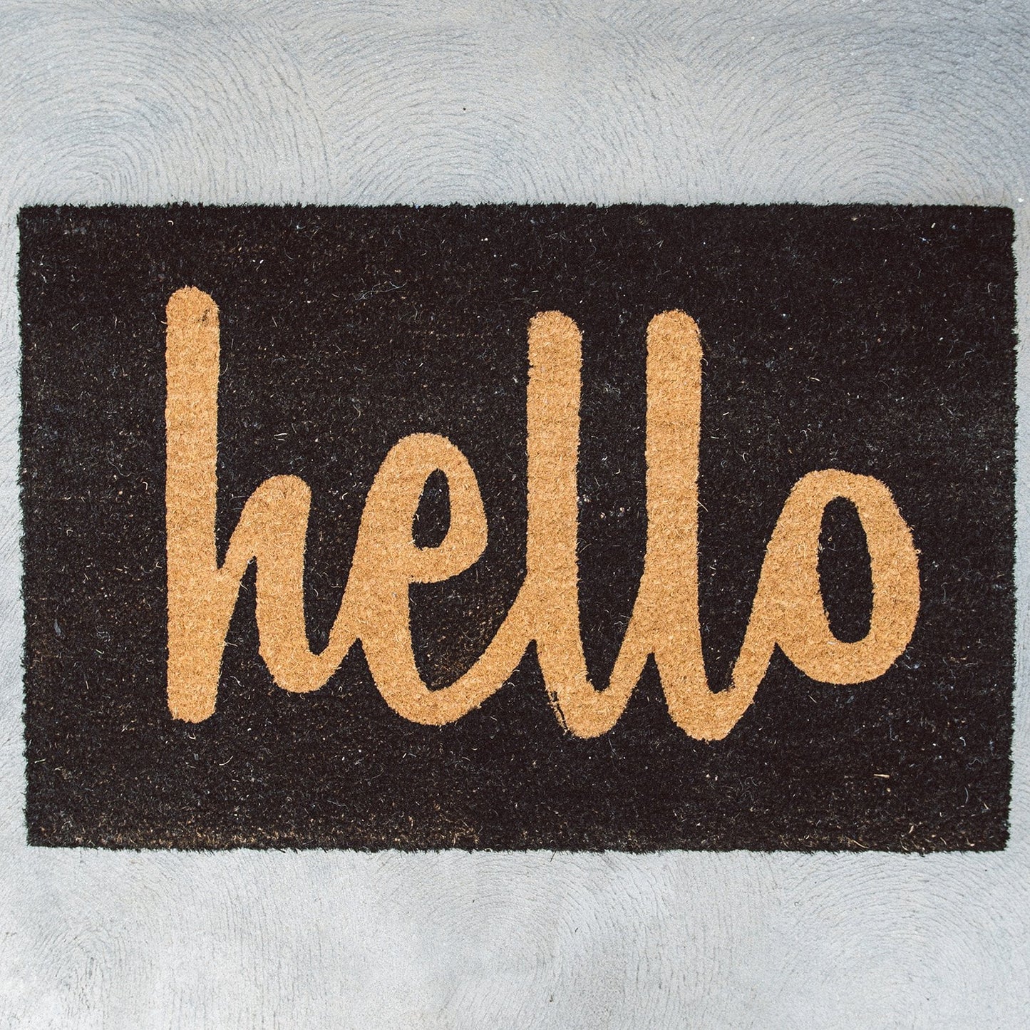 Script Hello Outdoor Coir Doormat, 24" X 36"