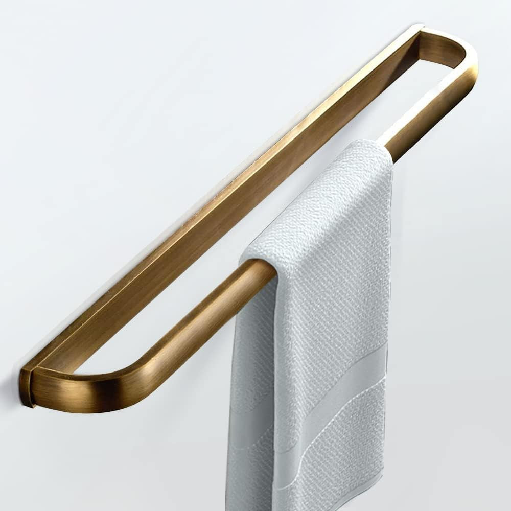 Brass Towel Bar, Antique Bathroom 23.6 Inch Bath Towel Holder Rack, Wall Mounted Bathroom Accessory Towel Rod Hanger Retro