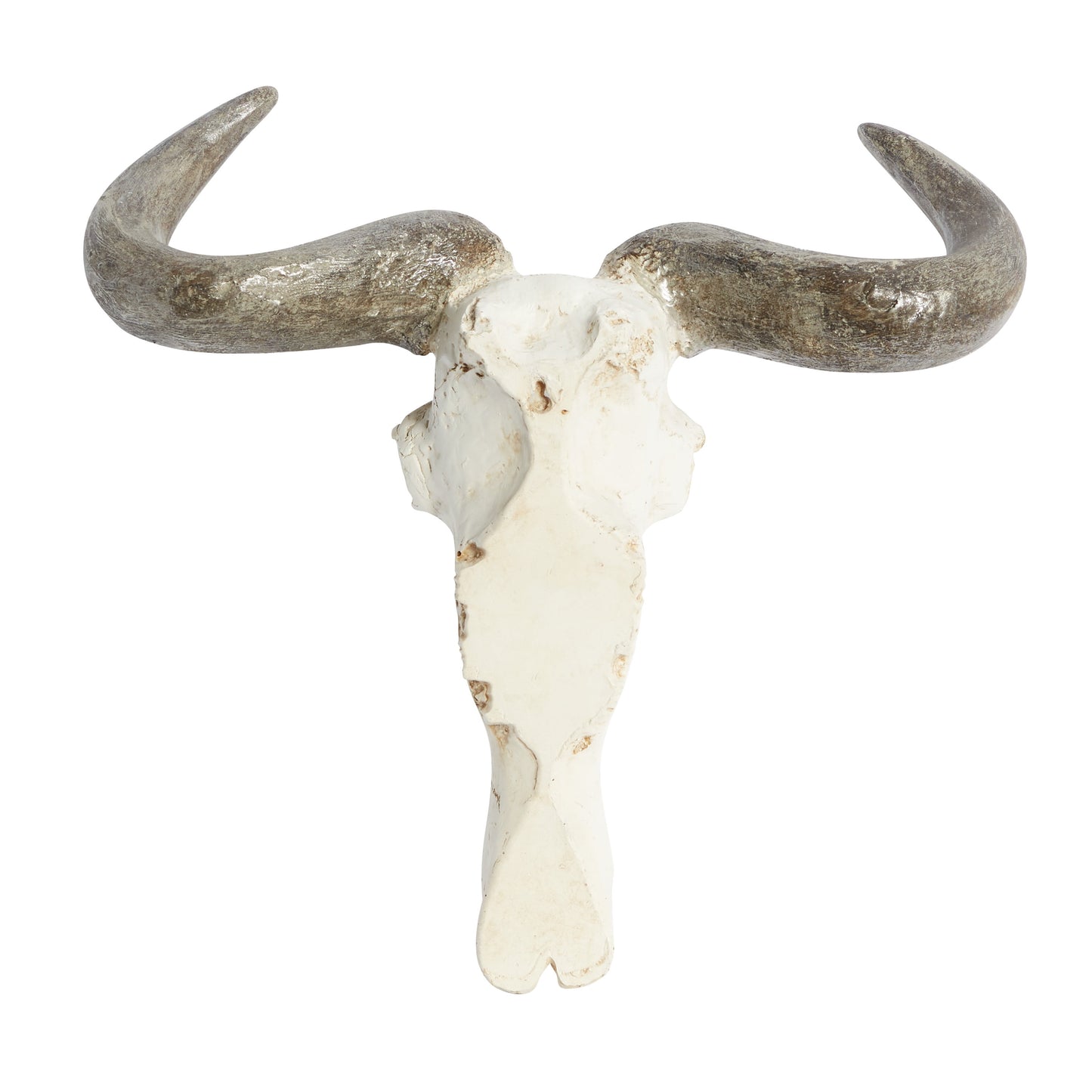 White Polystone Skull Cow Wall Decor