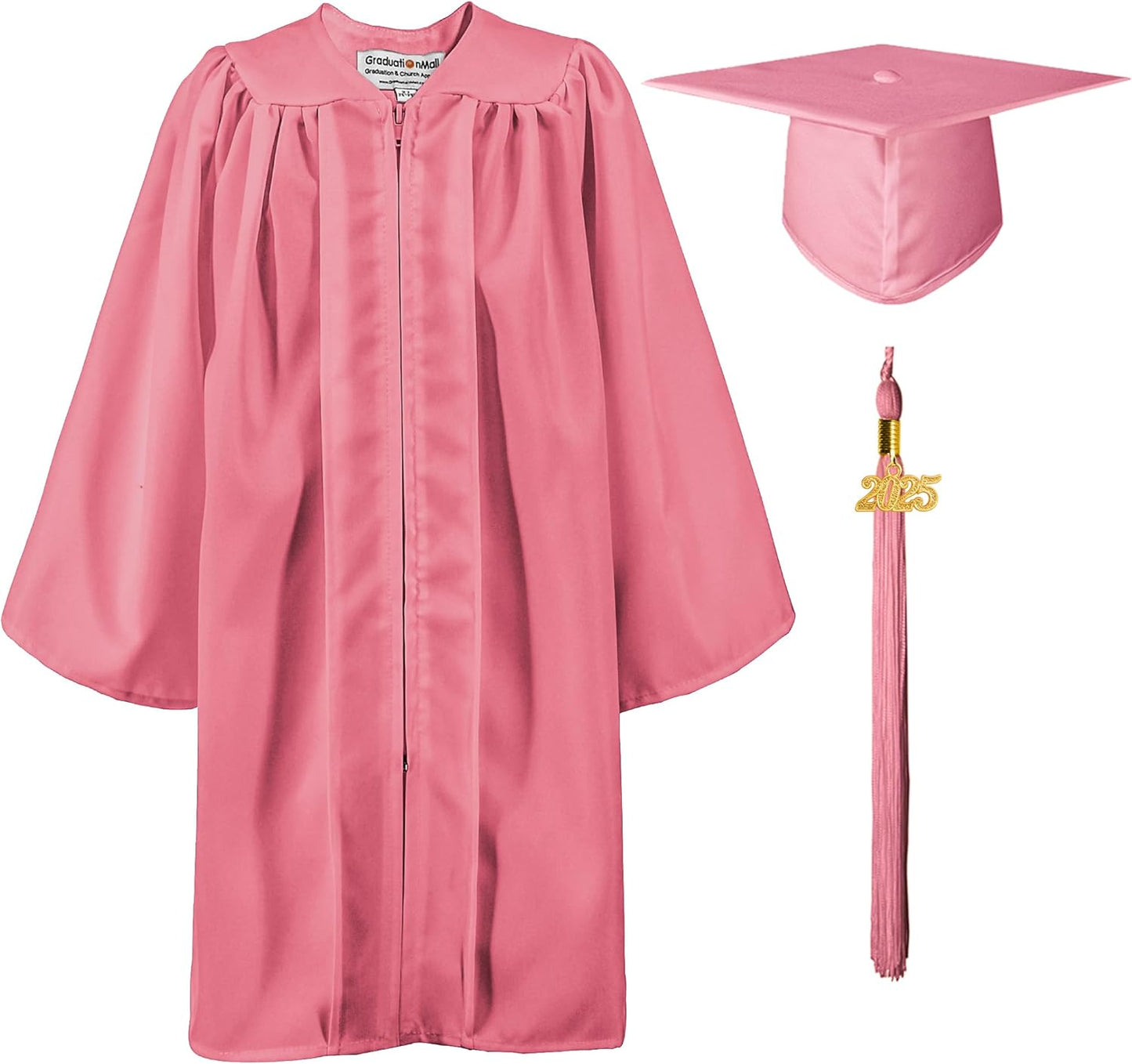 Matte Kindergarten Graduation Gown Cap Set with 2025 Tassel