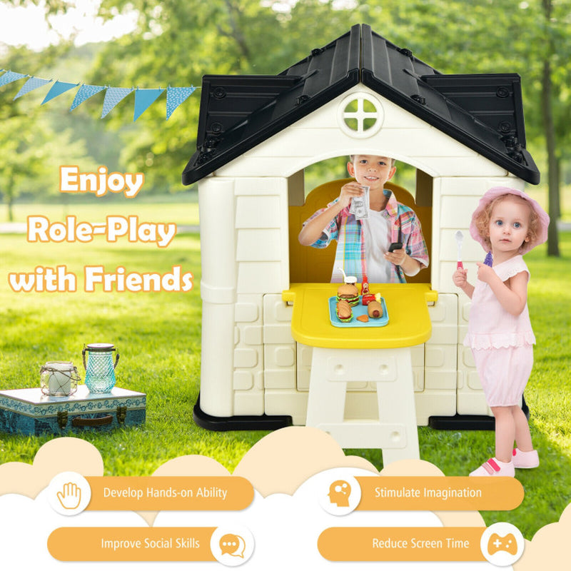 Kid’S Playhouse Pretend Toy House for Boys and Girls 7 Pieces Toy Set