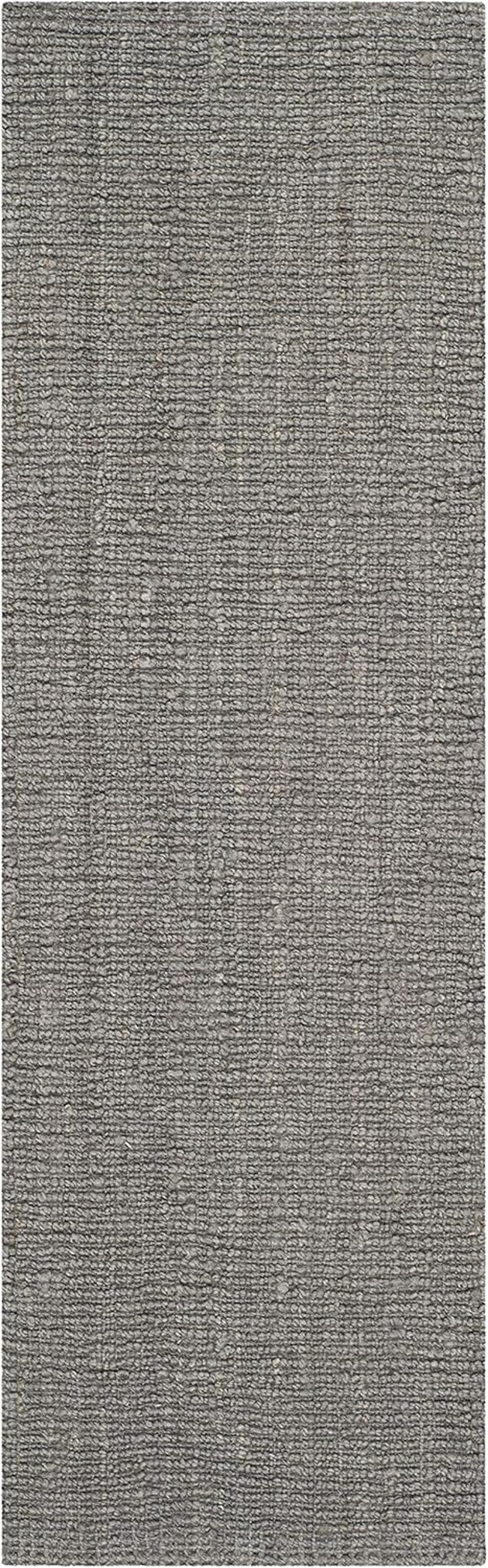 Natural Fiber Collection Runner Rug - 2'6" X 8', Light Grey, Handmade Chunky Textured Jute 0.75-Inch Thick, Ideal for High Traffic Areas in Living Room, Bedroom (NF447G)