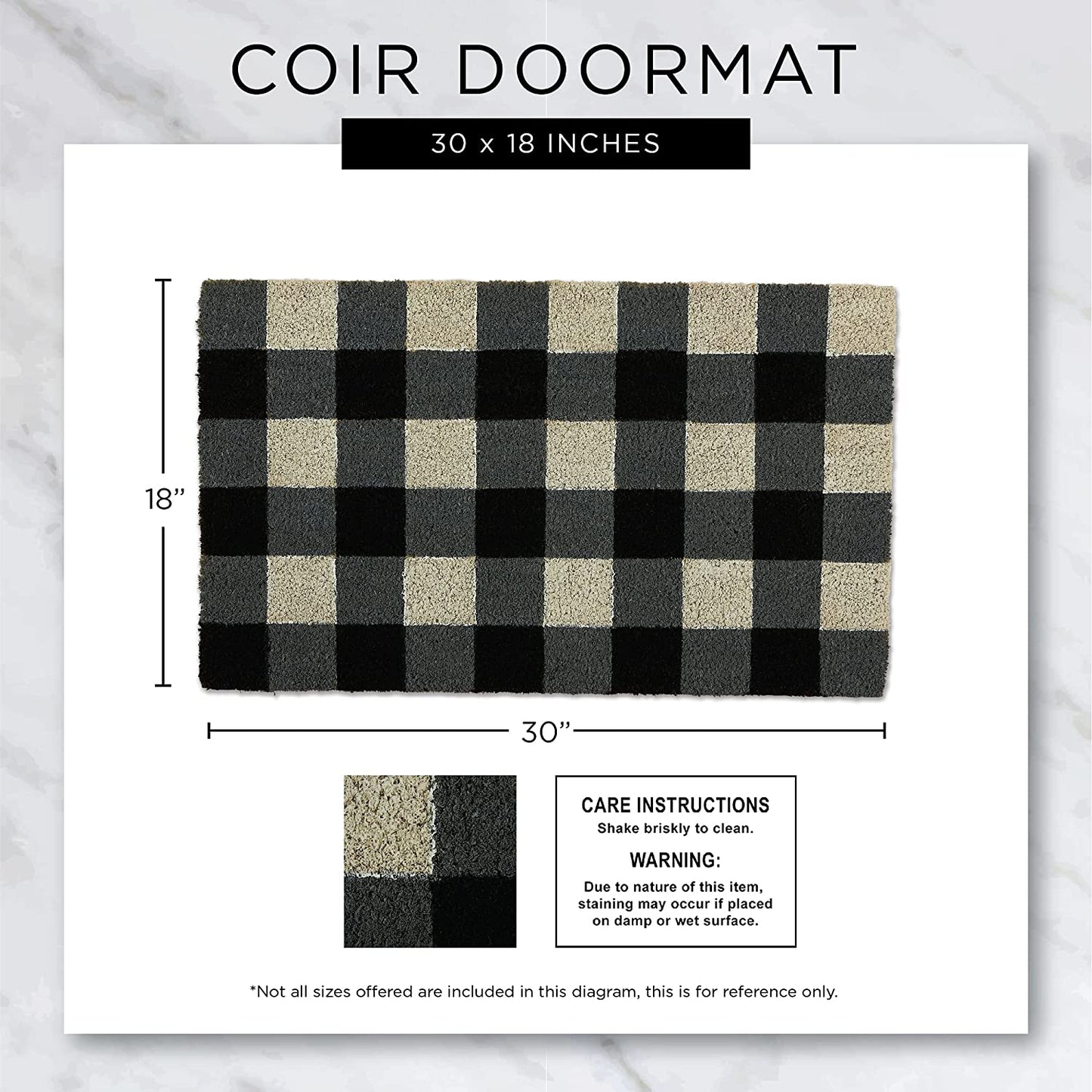 Natural Coir Doormat Outdoor Welcome Mat, 17X29, for the Birds