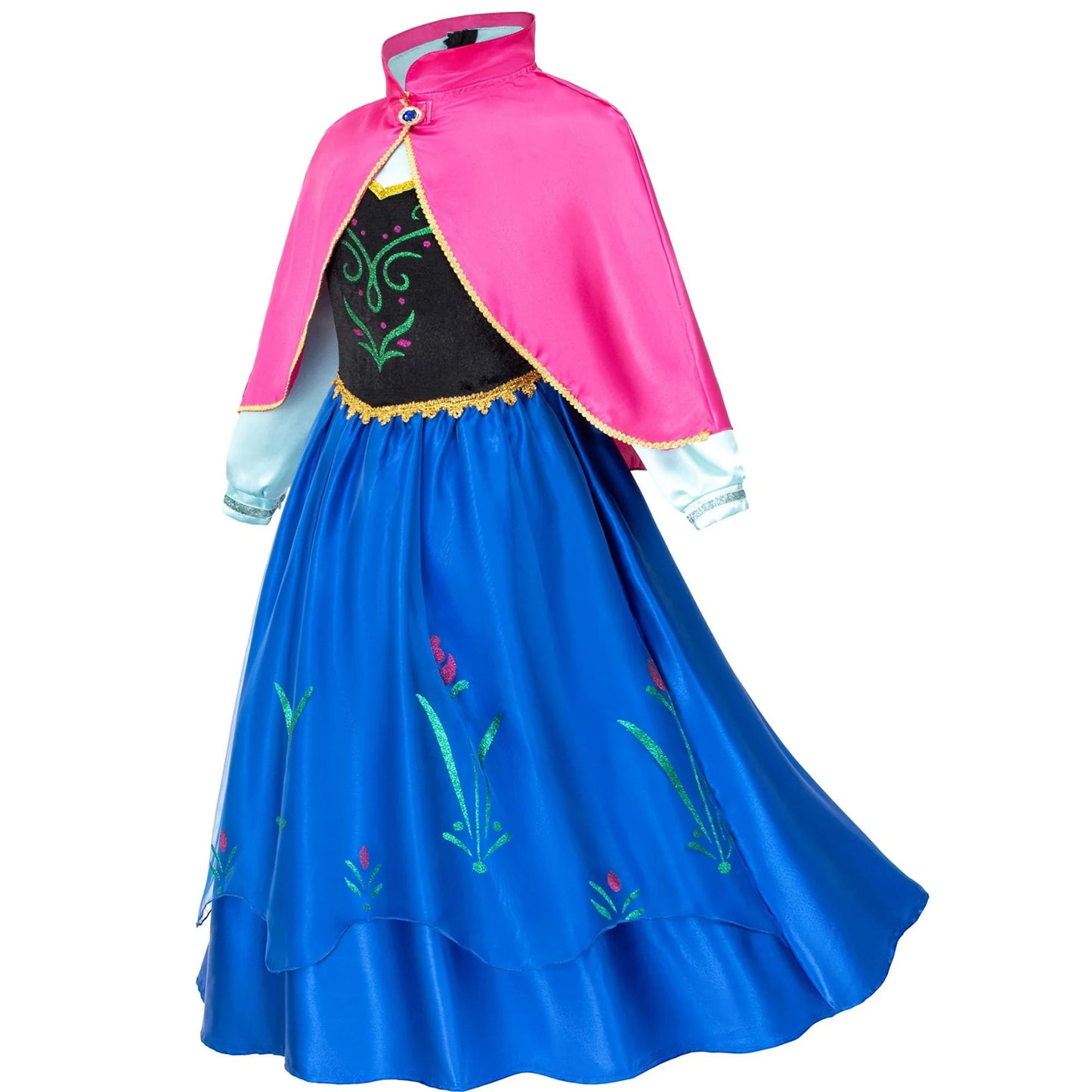 Anna Costume for Girls Frozen Dress Anna Dresses Princess Costume Toddle Long Sleeve with Accessories Birthday Party Cosplay 100 CM 2-3 Years