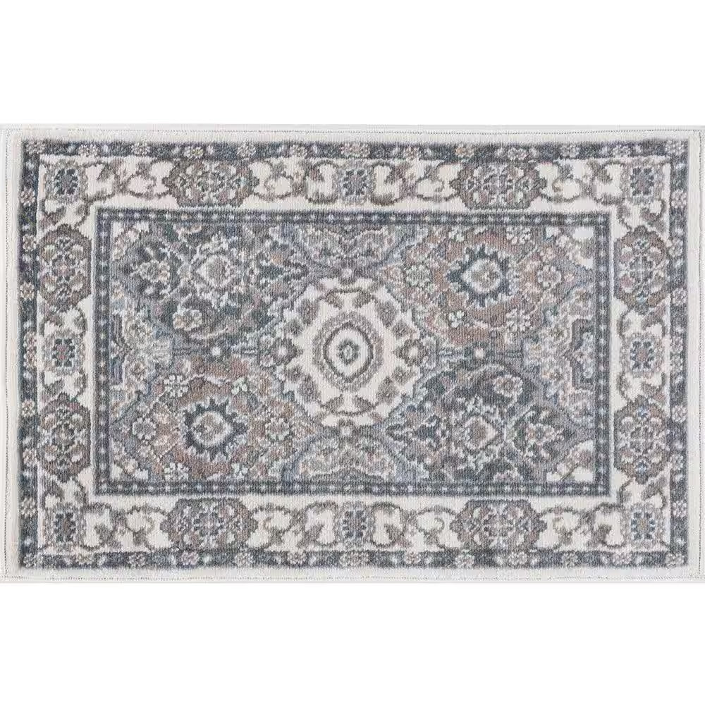 Madison Oriental Navy 8 Ft. round Indoor Area Rug