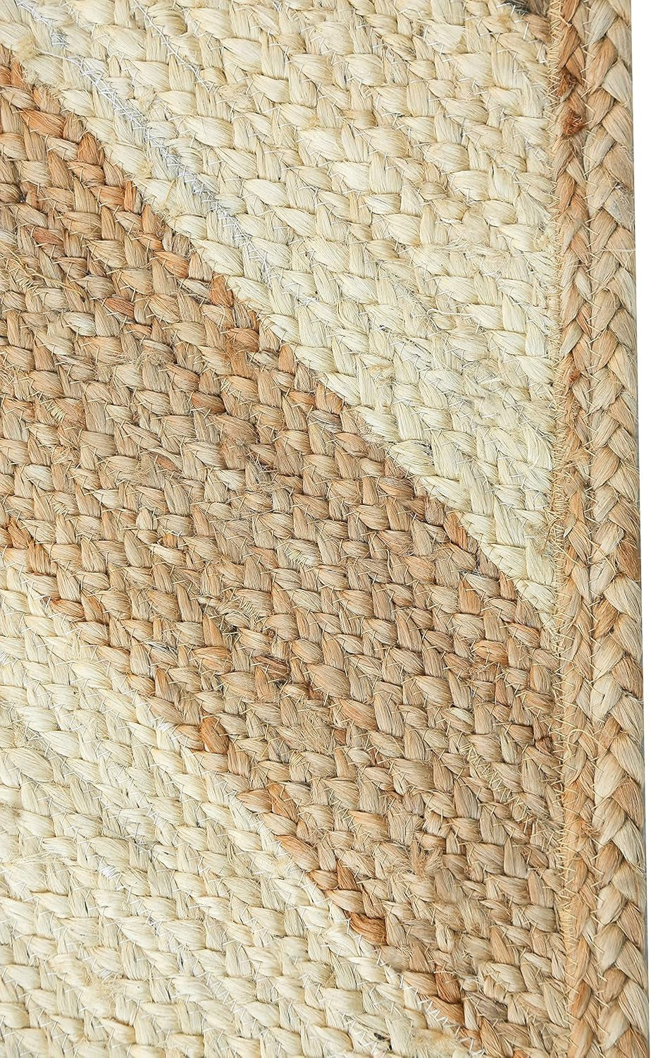 Premium Natural Fiber Woven 6' X 9' Chevron Jute Area Rug - Farmhouse Bohemian Textured Dining Room Rug Rugs