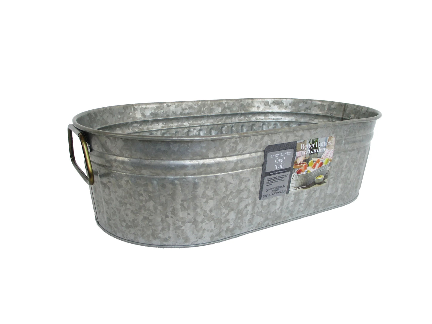 - BH28-056-099-21 Oval Galvanized Tub, 20.27" L X 11.22" W X 5.7" H