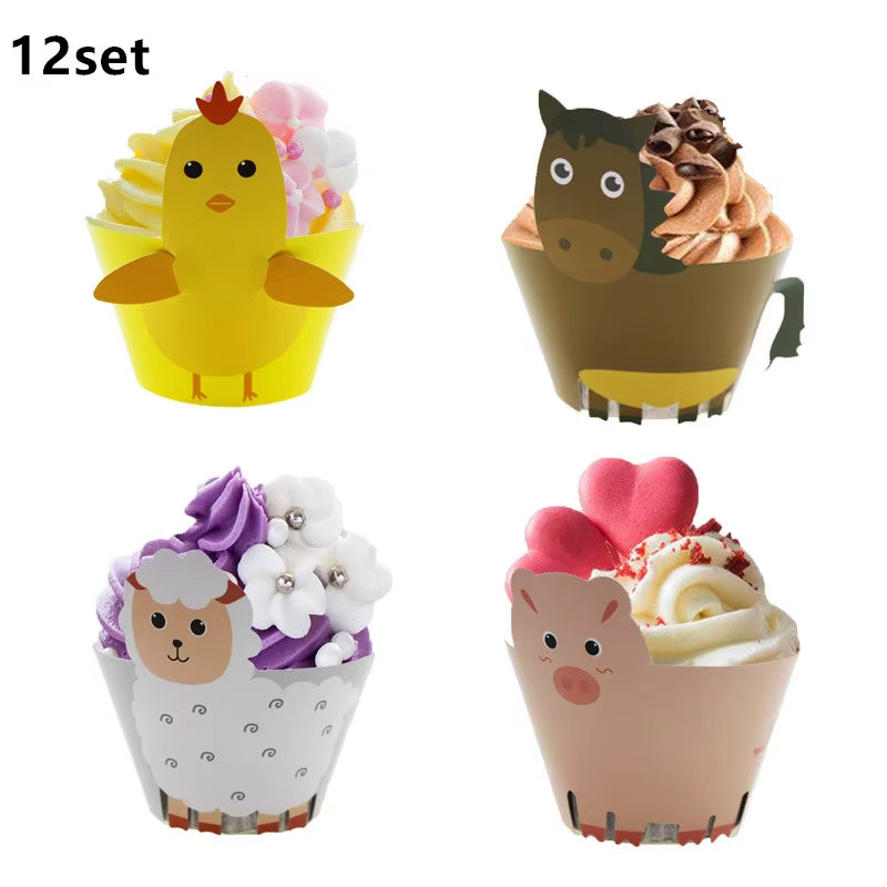 Farm Theme Green Tractor Inflatable Balloons Cake Topper Happy Birthday Party Decoration Kids Birthday Excavator Vehicle Banner