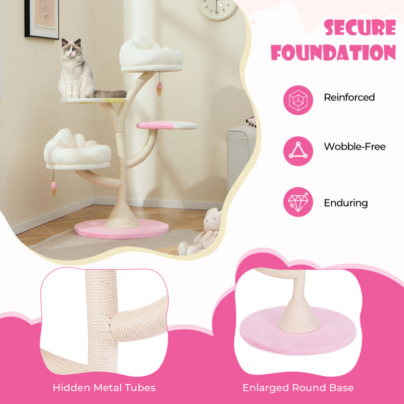 Multi-Layer Cat Tree Cat Tower with 2 Cat Perches 2 Platforms