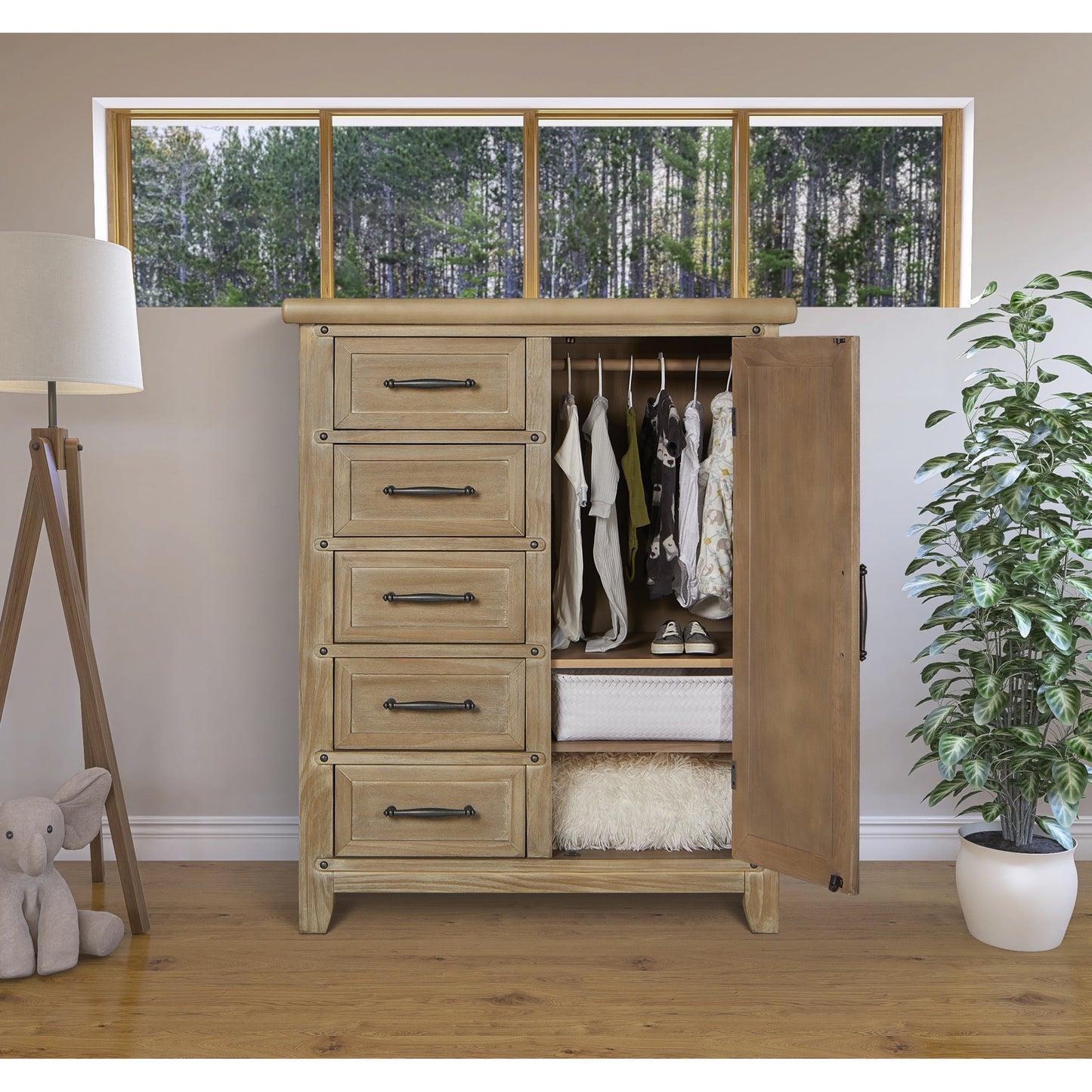 Andorra Chifferobe, Designed for Storage, Solid and Sturdy Build, Barnwood