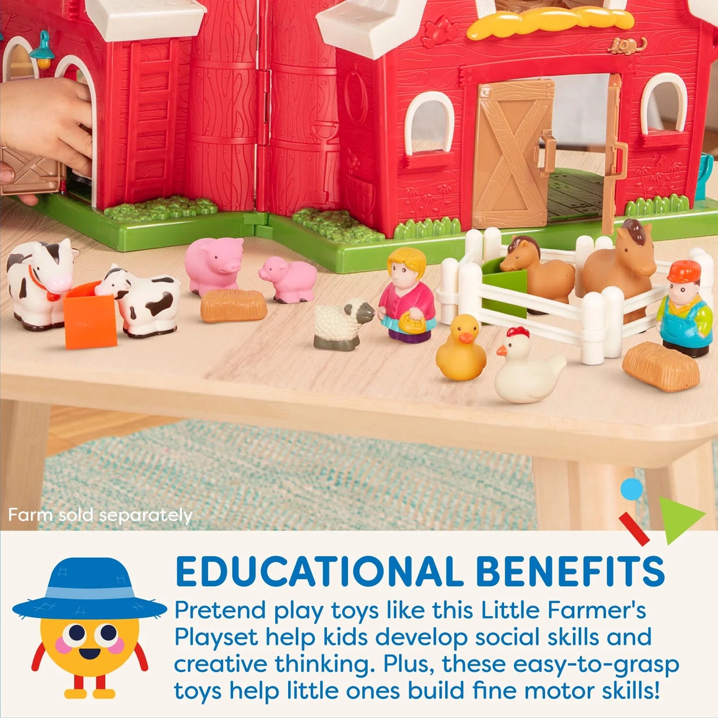 Little Farmer’S Playset Farm Set with 25 Pieces, Toddler and Preschool Toys