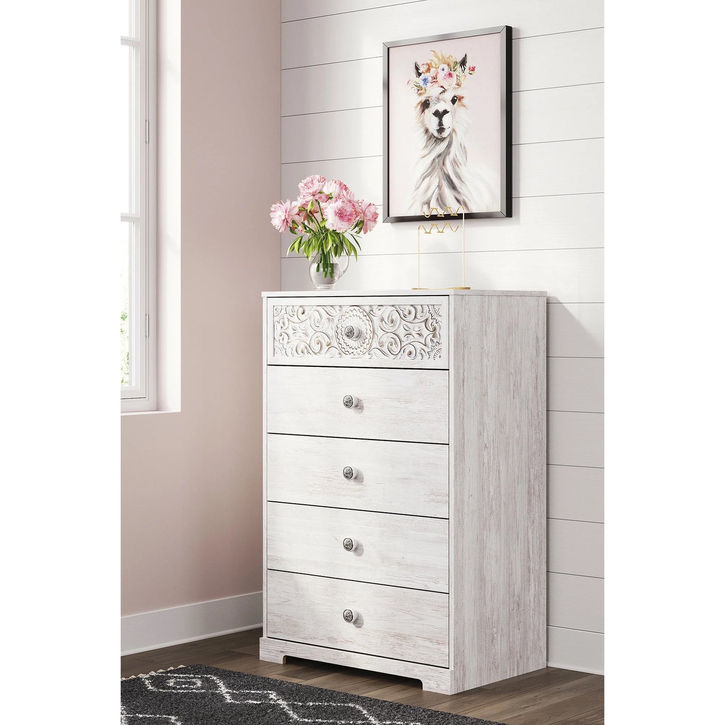 Casual Paxberry Chest of Drawers, Whitewash