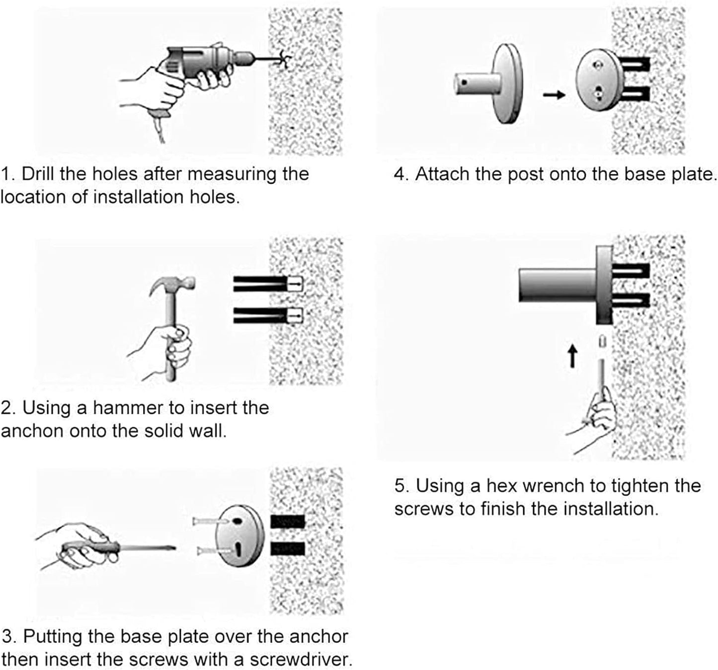 3-Pieces Bathroom Hardware Set Matte Black, Bathroom Accessories Wall Mounted - Includes Hand Towel Ring, Toilet Paper Holder, Robe Towel Hooks,Bathroom Accessories Kit