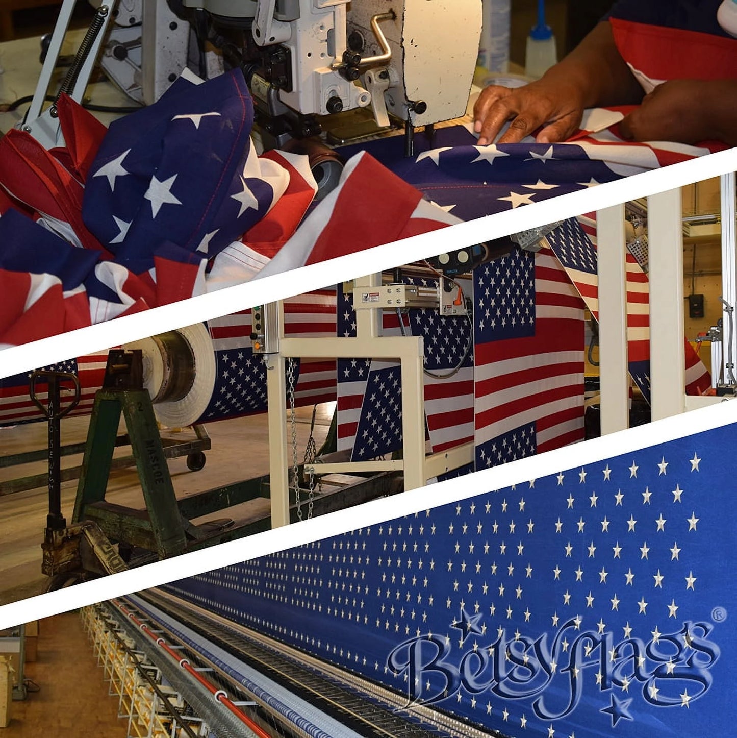 Printed Polycotton American Flag, Sleeved Banner , 2.5' X 4'