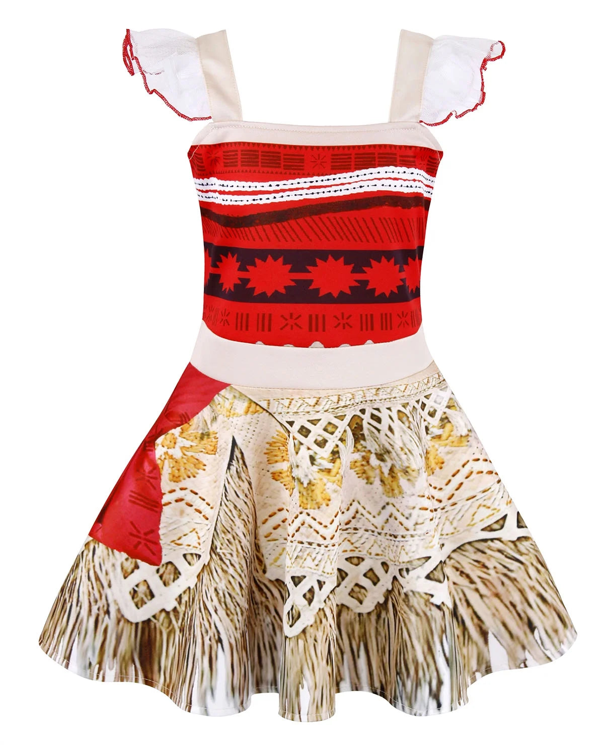 Moana Princess Dress for Little Girls Ocean Adventure Costume Cosplay with Accessories 9-10 Years