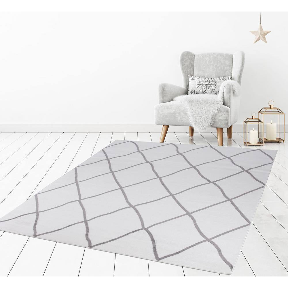 Madison Collection Diamond Ivory 3 Ft. X 4 Ft. Area Rug