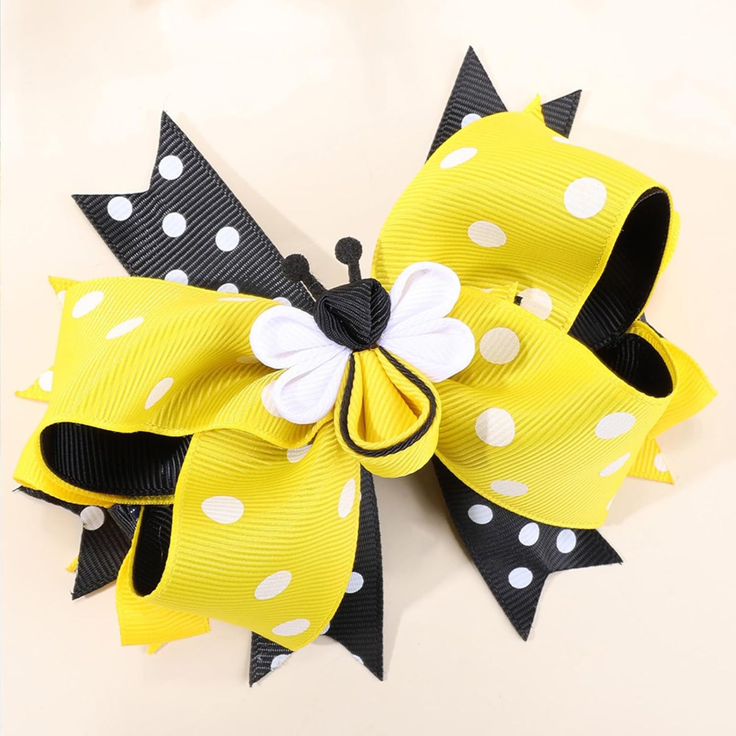 Cute Bows for Girls: Yellow Bee Hair Accessories, Ribbon Hair Clips, and Spring Barrettes for Hair Decorations