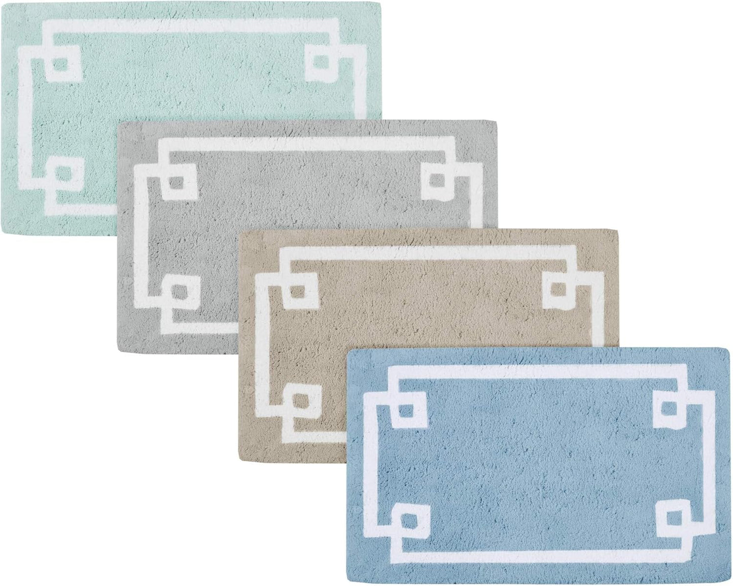 Evan 100% Cotton Bathroom Rug Non Slip Backing-Luxrurious Tufted Plush Bath Mat Absorbent, Quick Dry, Spa Design Shower Room Décor, 24X72, Grey
