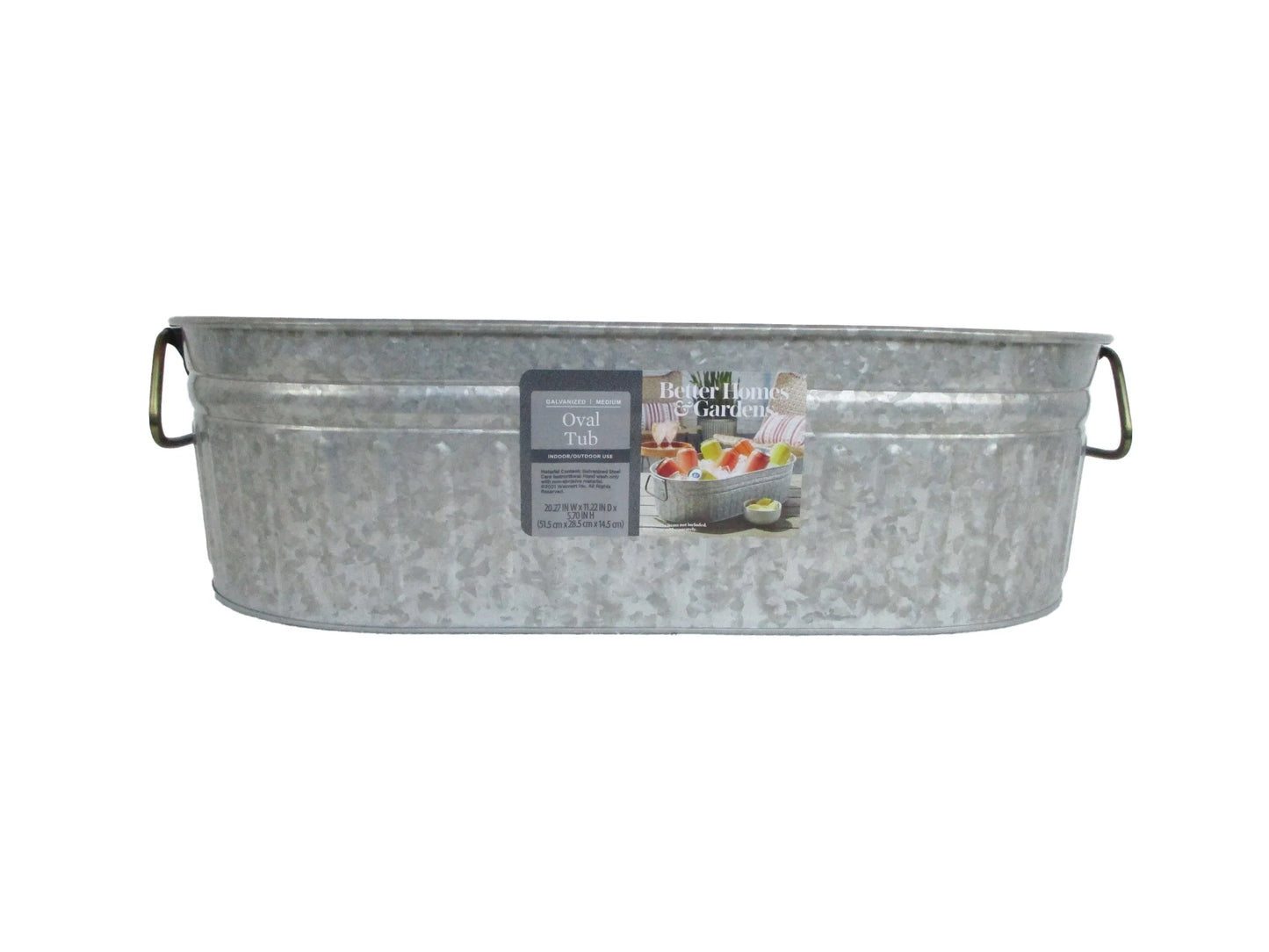 - BH28-056-099-21 Oval Galvanized Tub, 20.27" L X 11.22" W X 5.7" H