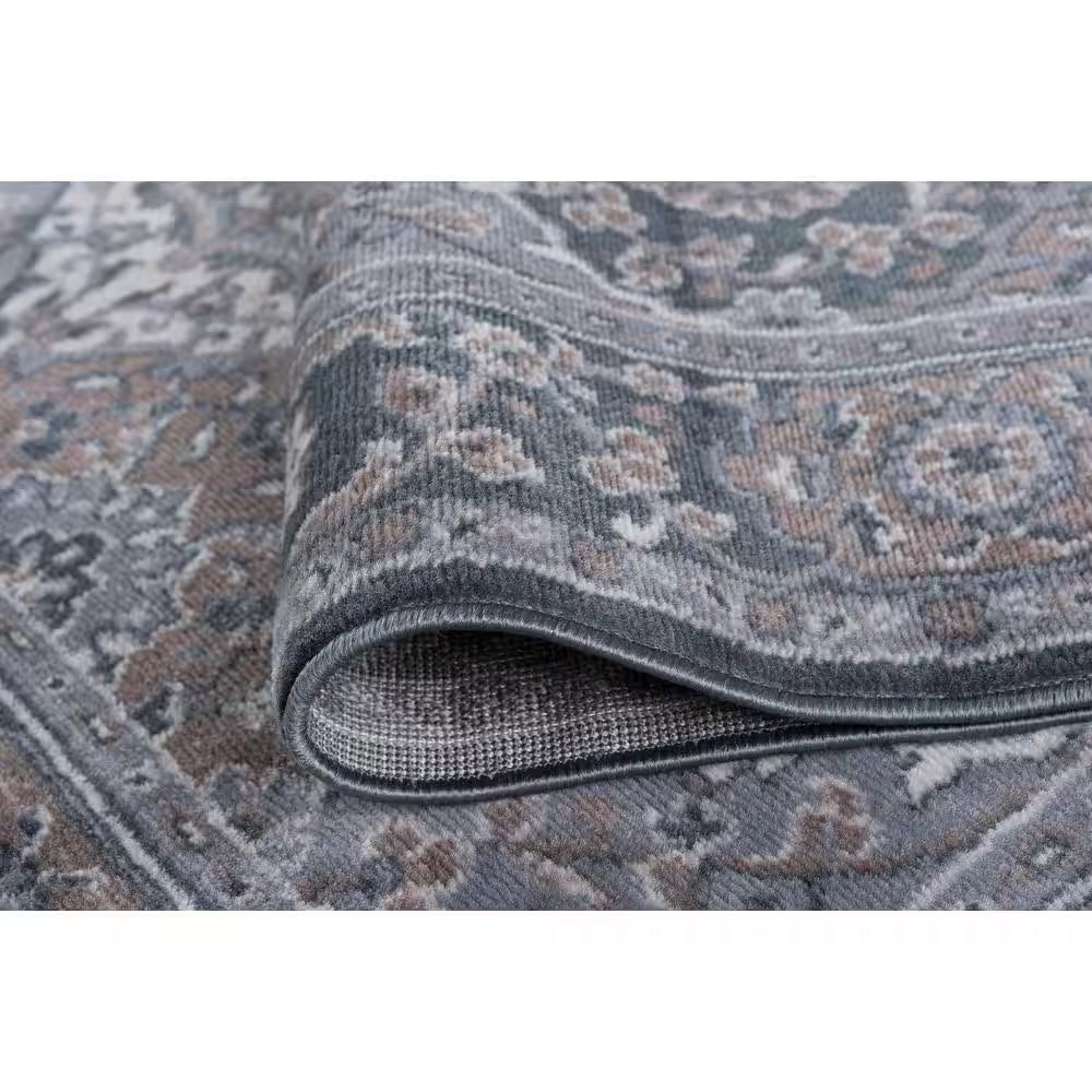 Madison Oriental Gray 8 Ft. round Indoor Area Rug