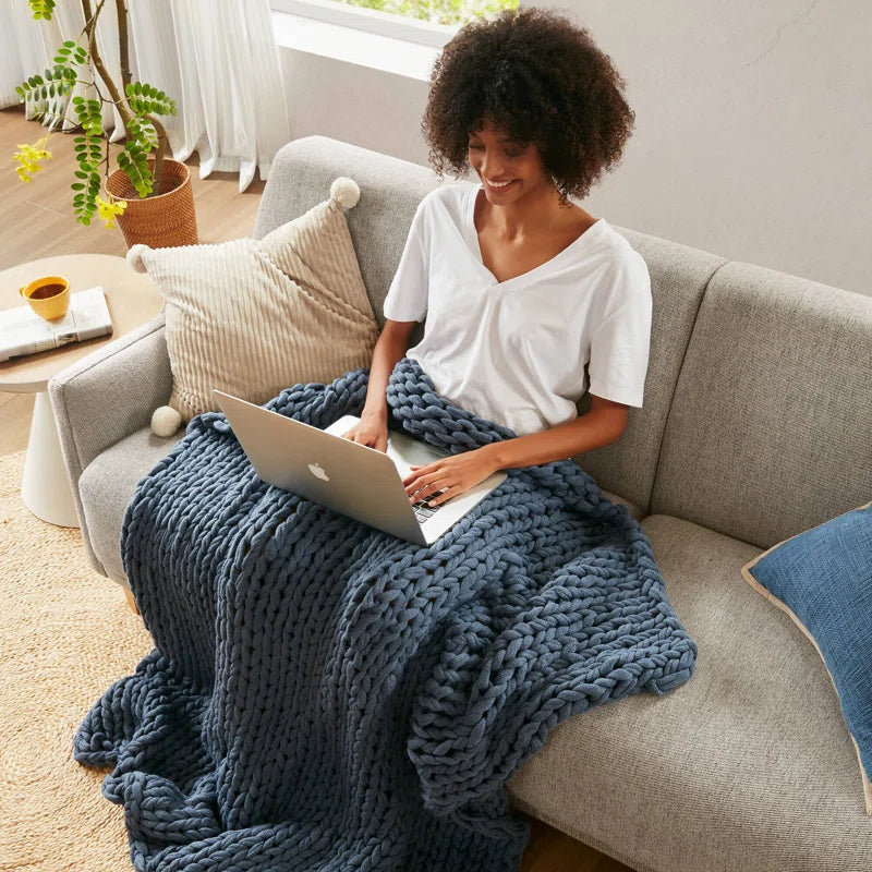 Madison Hand Made Chunky Double Knit Throw Blanket