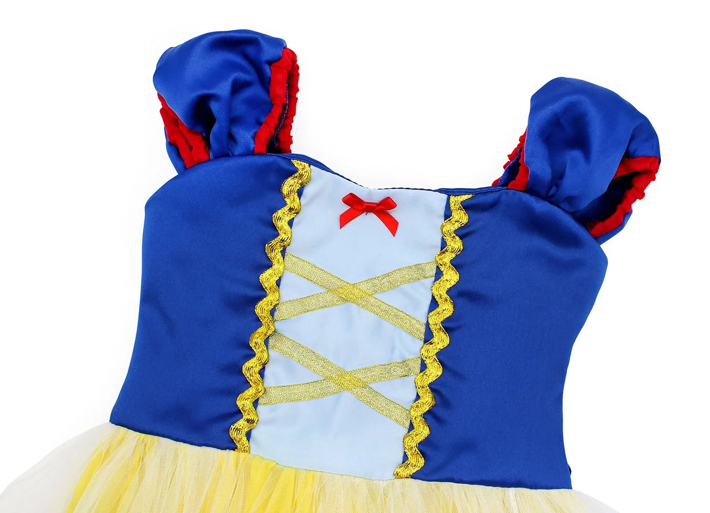 Girls Snow White Princess Dress up Kids Birthday Party Snow White Costume Toddler Tulle Skirt with Accessories Yellow 120 CM 5-6 Years