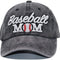 Baseball Mom Ponytail Baseball Cap Messy Bun Vintage Washed Distressed Twill Plain Hat for Women