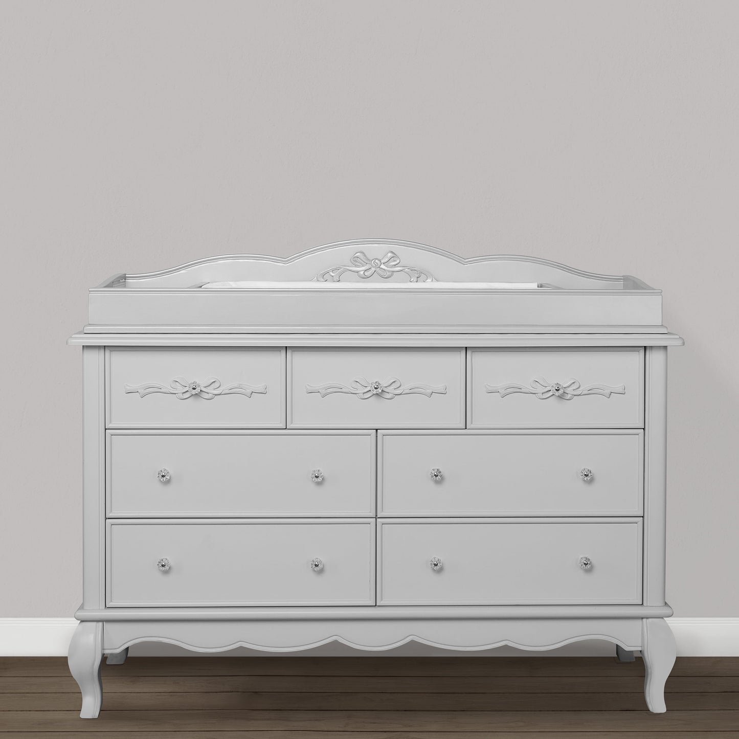 Evolur Aurora Change Tray I Lasting Quality I Intricate Ribbon Bow Scrollwork, Silver Mist