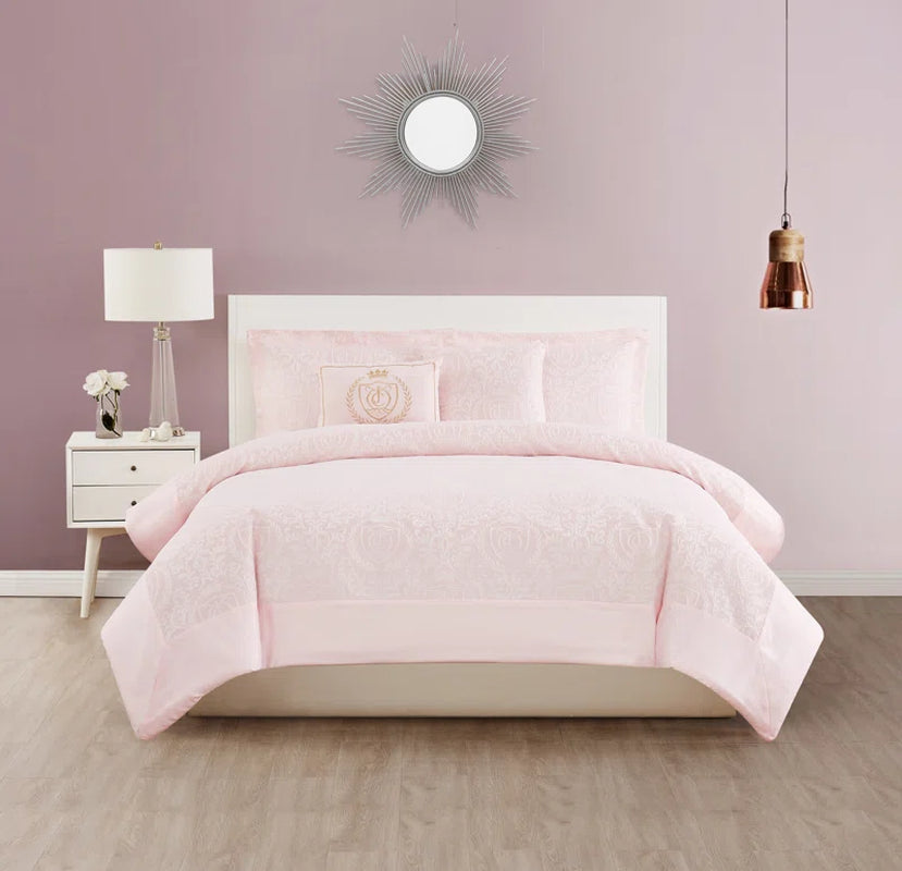 Comforter, Shams, & Decorative Pillows Pink 5-Piece Comforter Sets