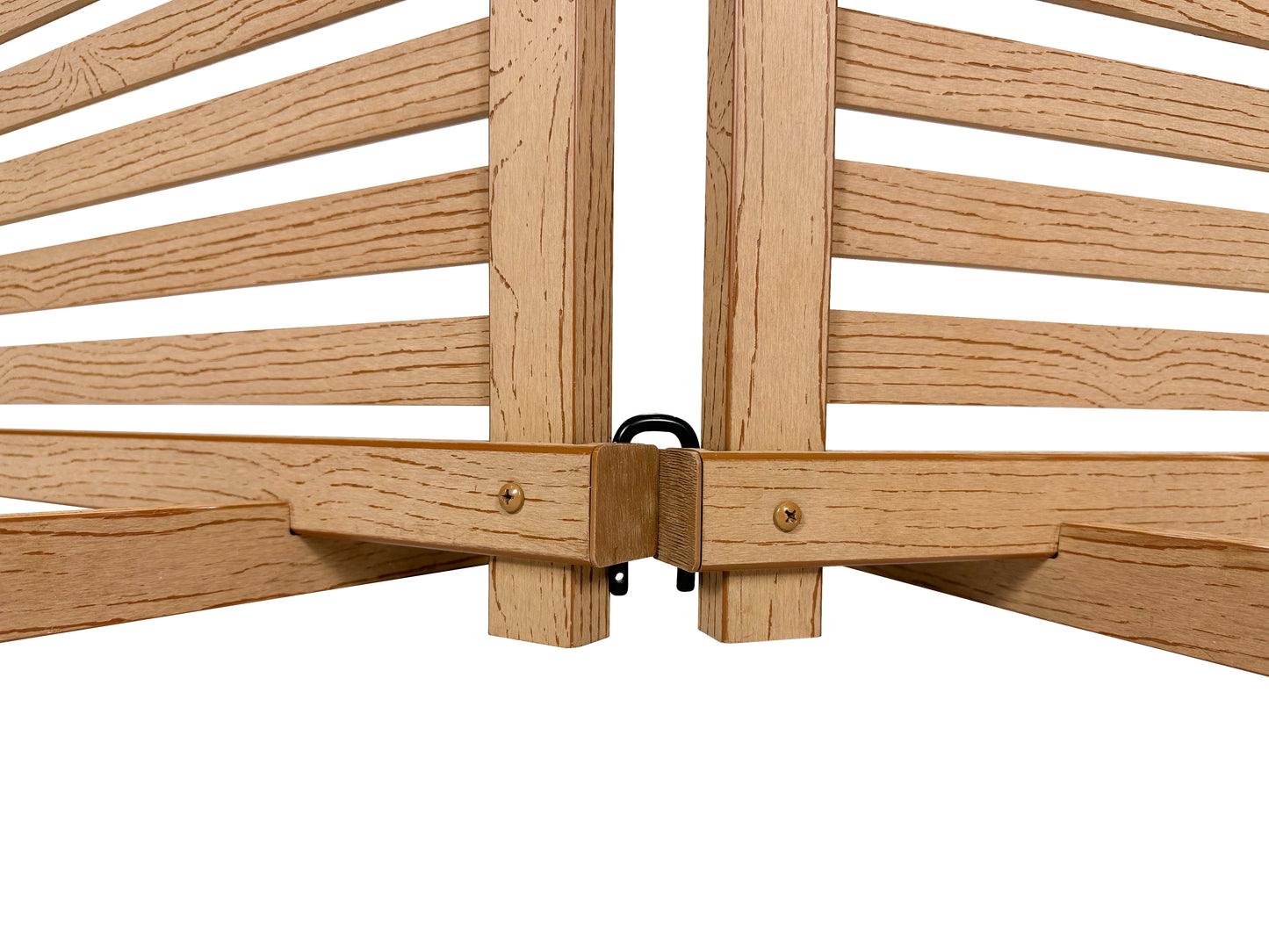 ZP19072 1.8 Ft H X 3.7 Ft W Woodtek Vinyl Cedar Color Slatted Portable Puppy Fence Kit (2 Panels)