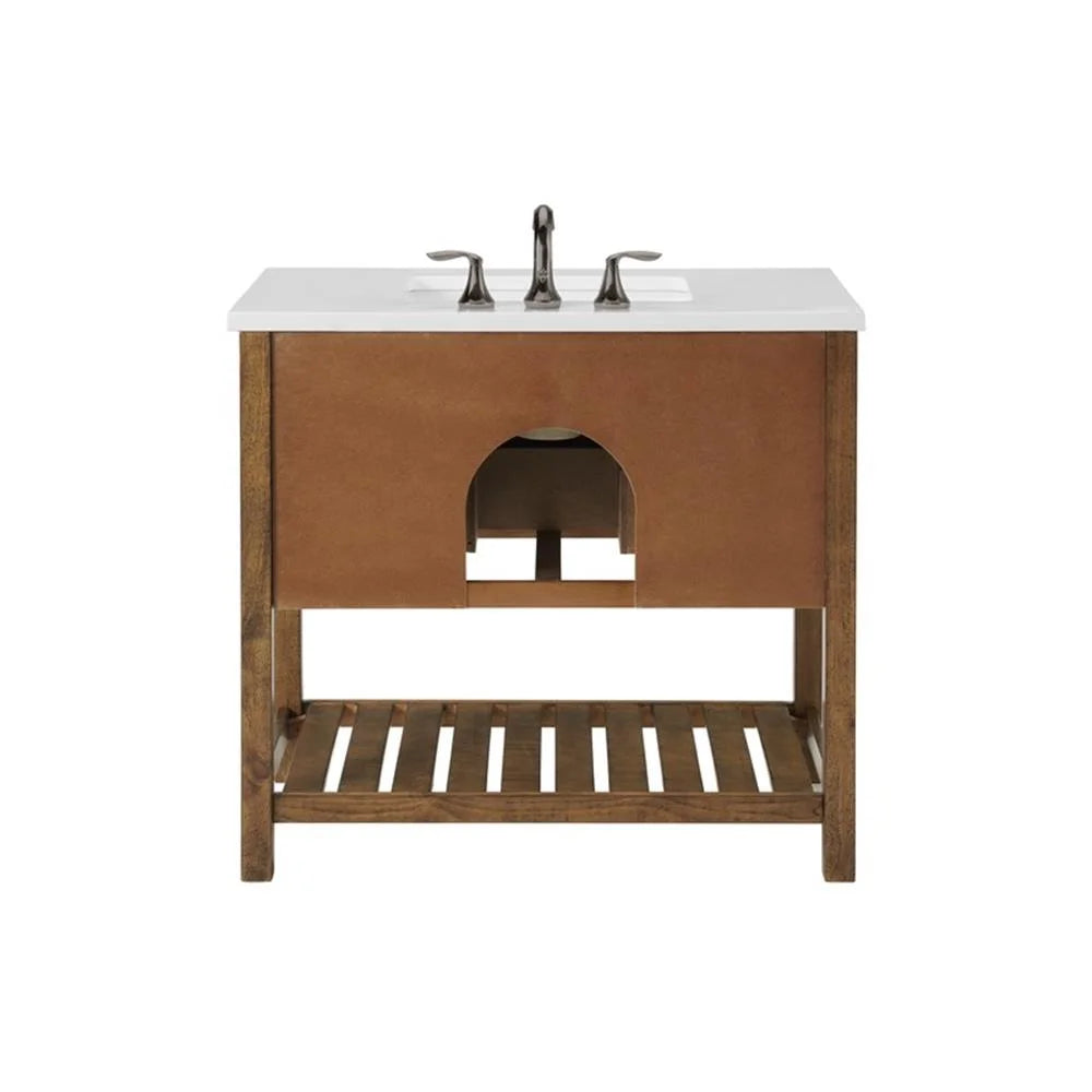 Monterey 37" Wood Single Bathroom Vanity Natural Brown