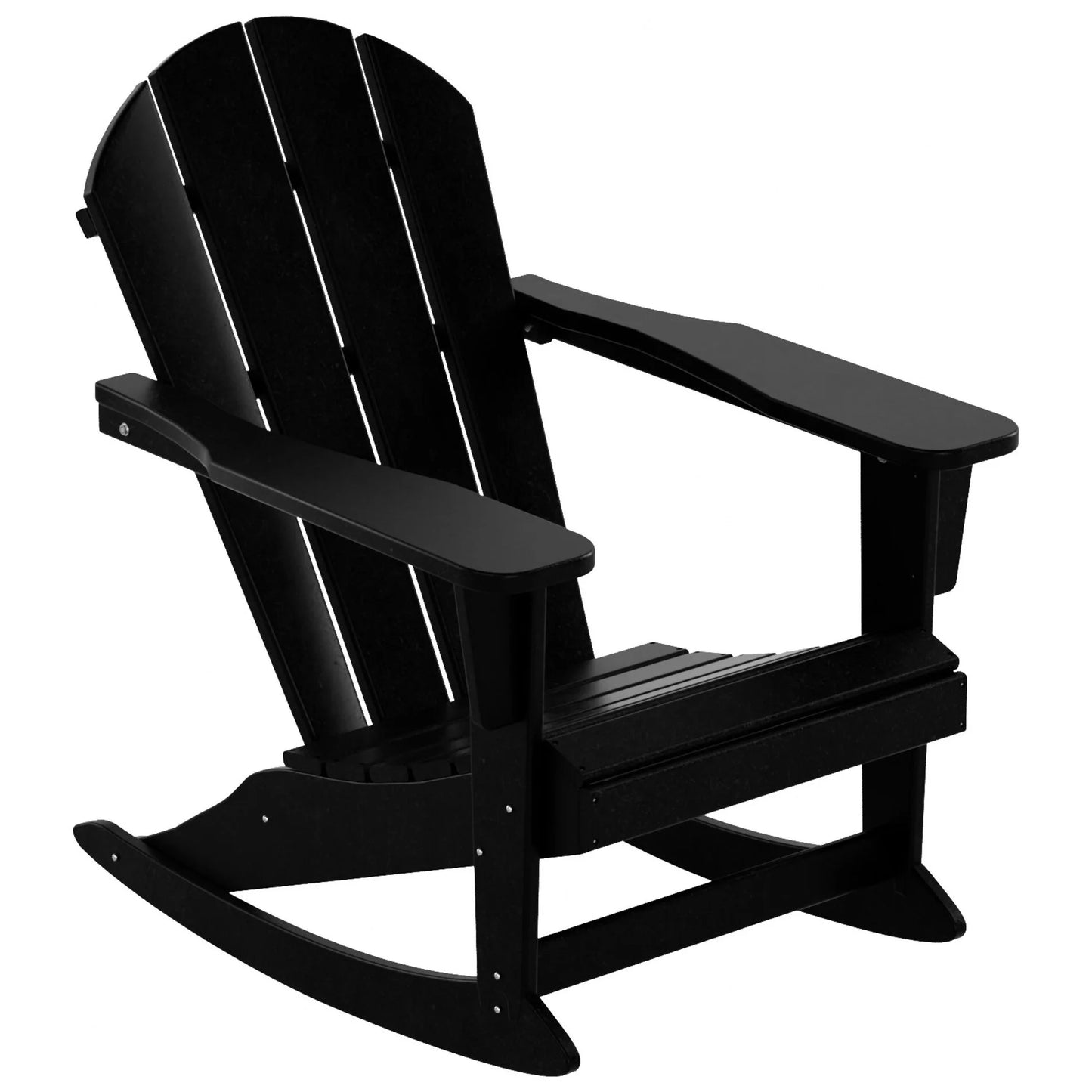 Laguna Adirondack Eco-Friendly Poly All-Weather Outdoor Rocking Chair Black