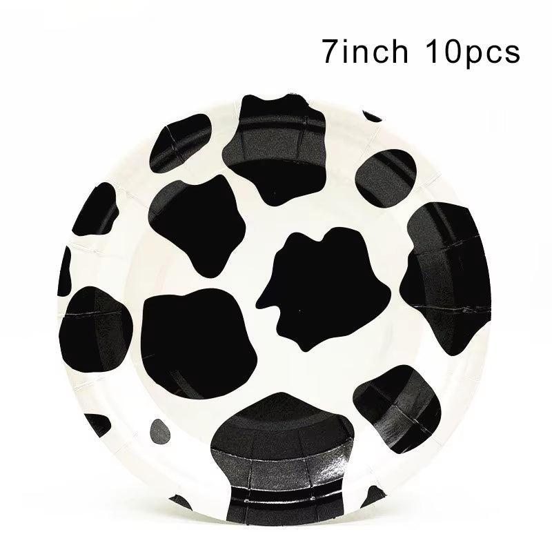 Farm Cow Theme Birthday Party Animal Party Cow Decoration Disposable Cup Plate Tablecloth Baby Shower Balloon Decoration
