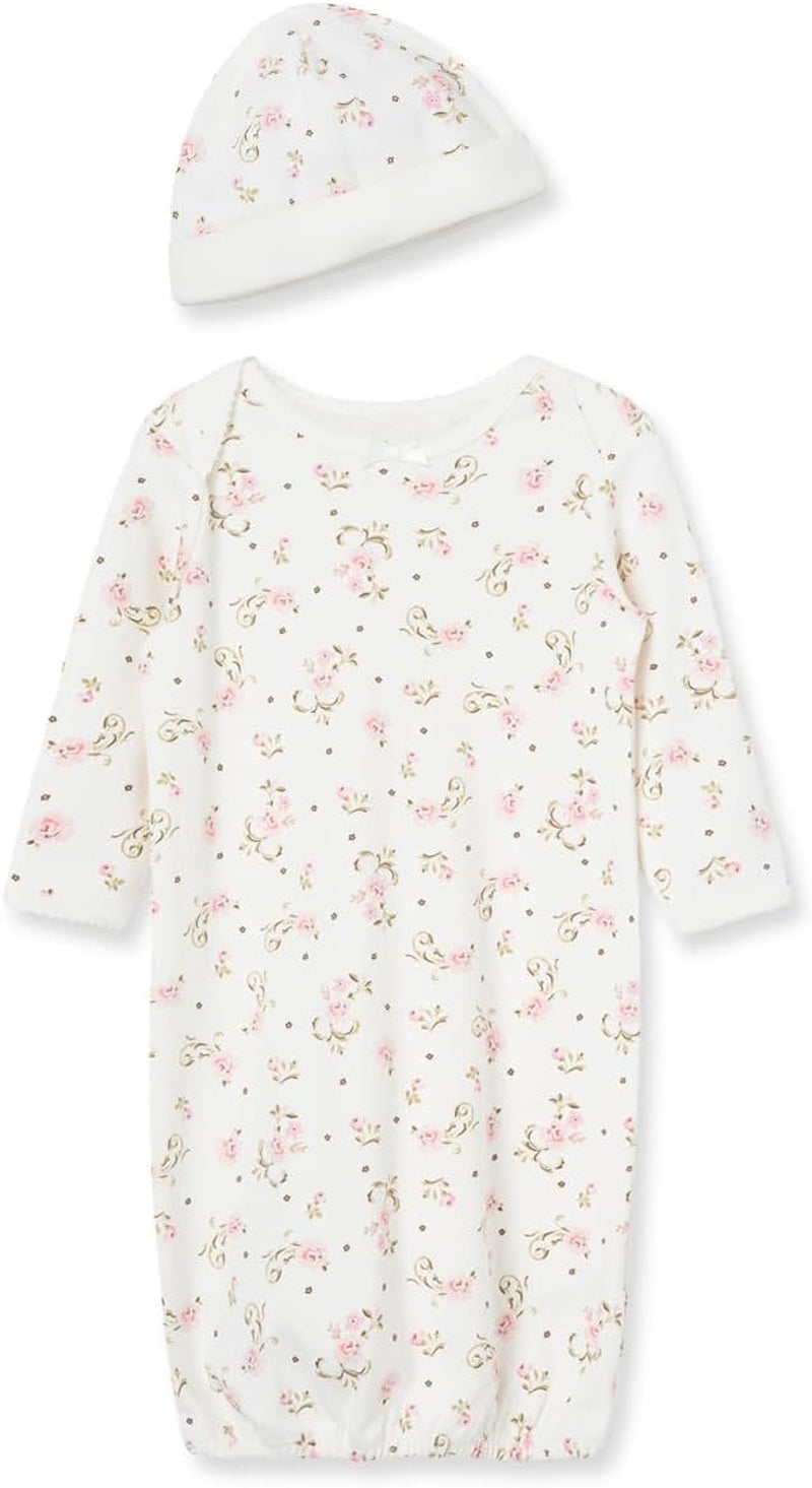 Baby Girls' 2-Piece Nightgown and Cap Set
