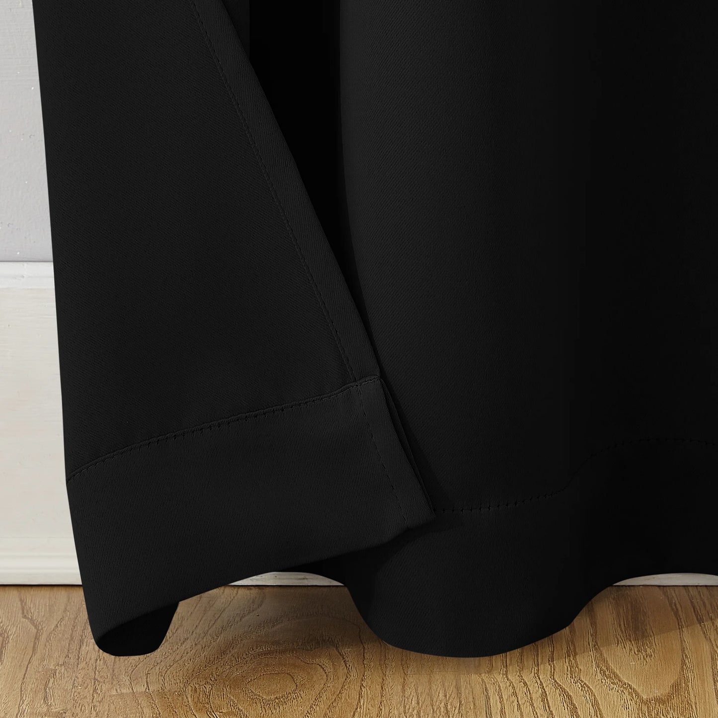 Grommet Blackout Single Curtain Panel, Black, 40"W X 63"L